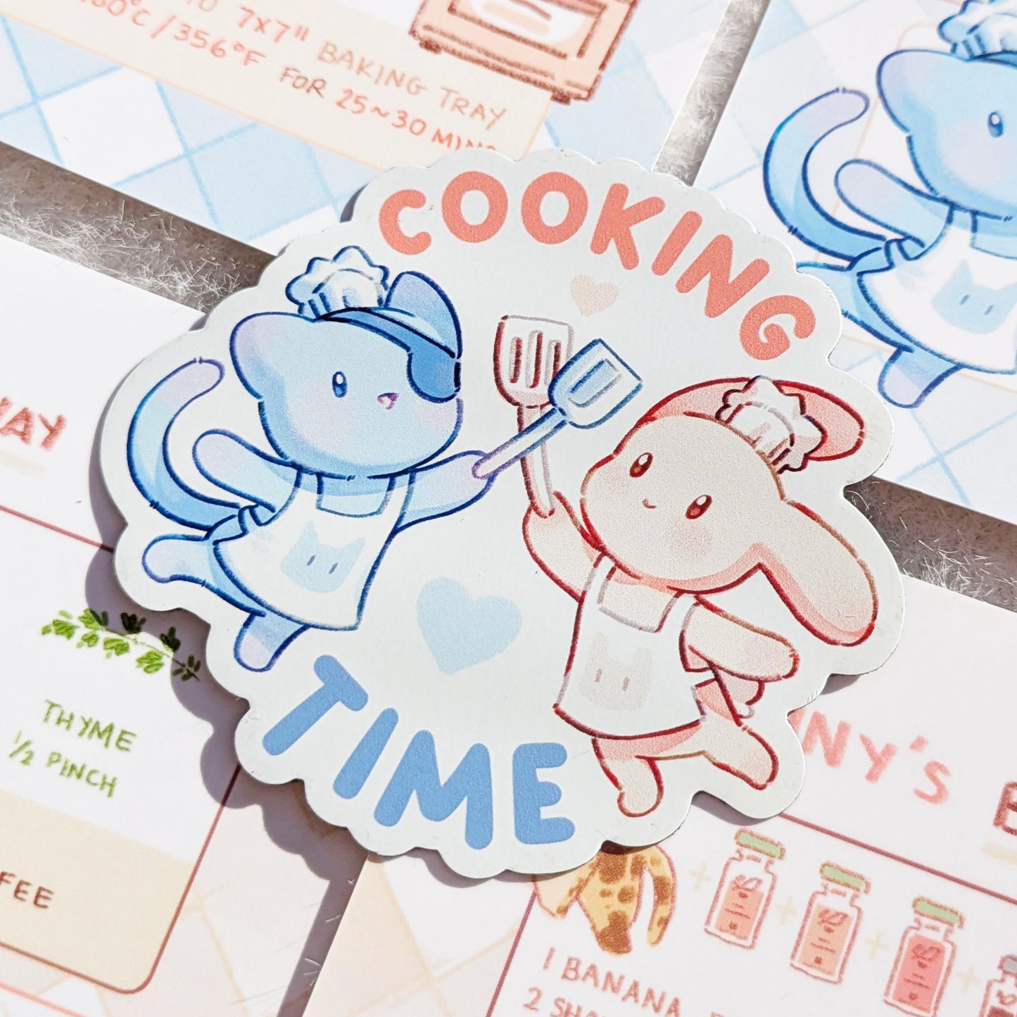 Bunny & Kitty Cooking Time Magnet!